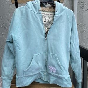 Women’s green zip up jacket hoodie